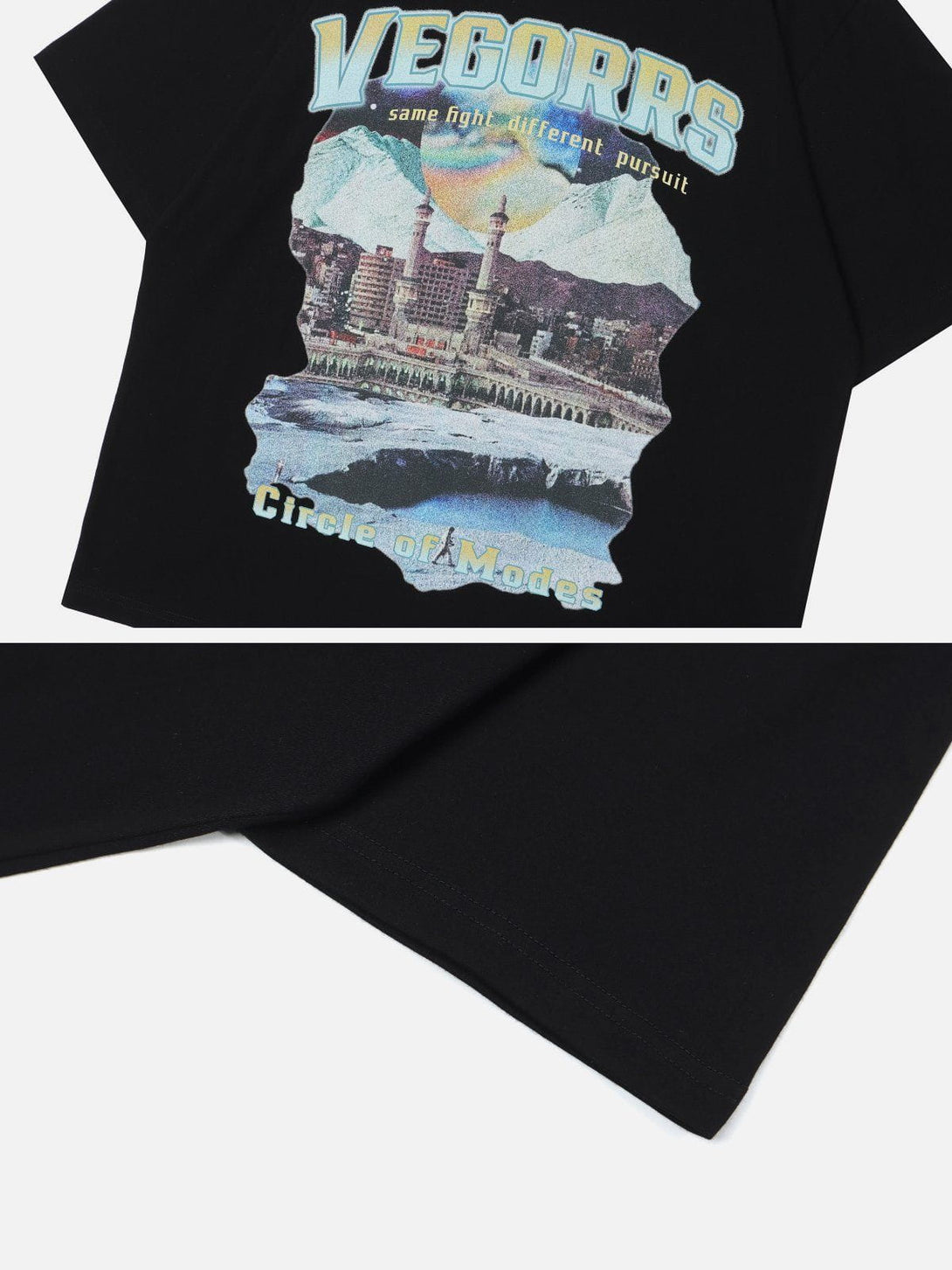 Majesda® - Snowy Mountain Letter Print Tee- Outfit Ideas - Streetwear Fashion - majesda.com