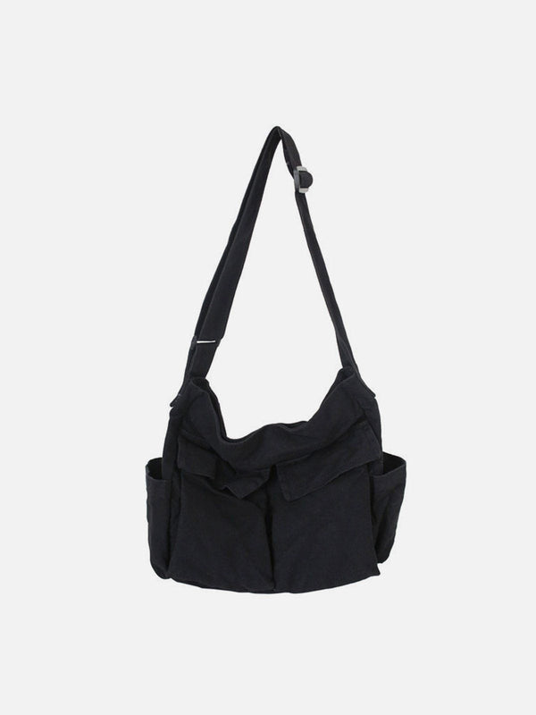 Majesda® - Solid Color Big Pocket Shoulder Bag- Outfit Ideas - Streetwear Fashion - majesda.com