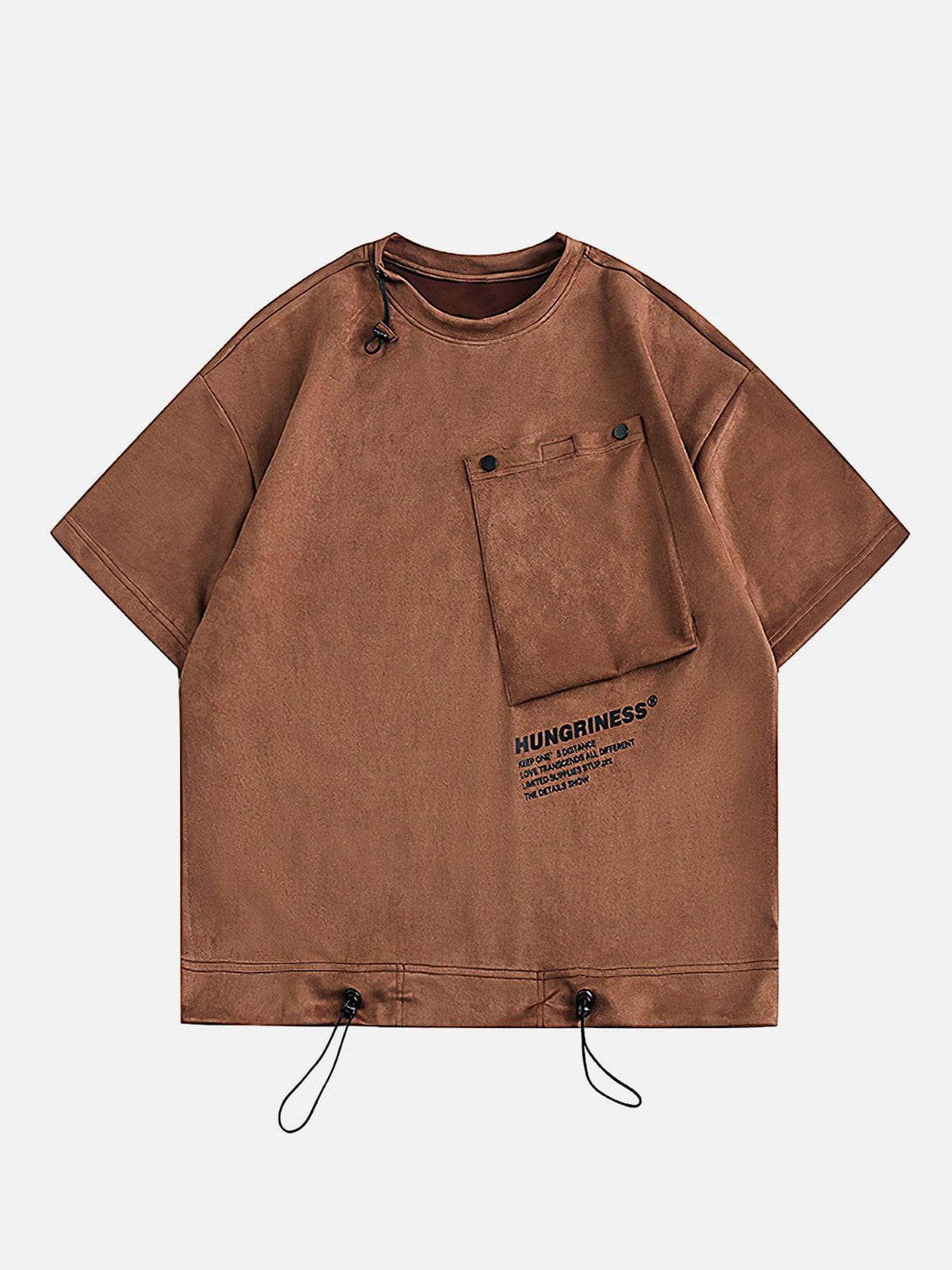 Majesda® - Solid Slant Pocket Suede Tee- Outfit Ideas - Streetwear Fashion - majesda.com