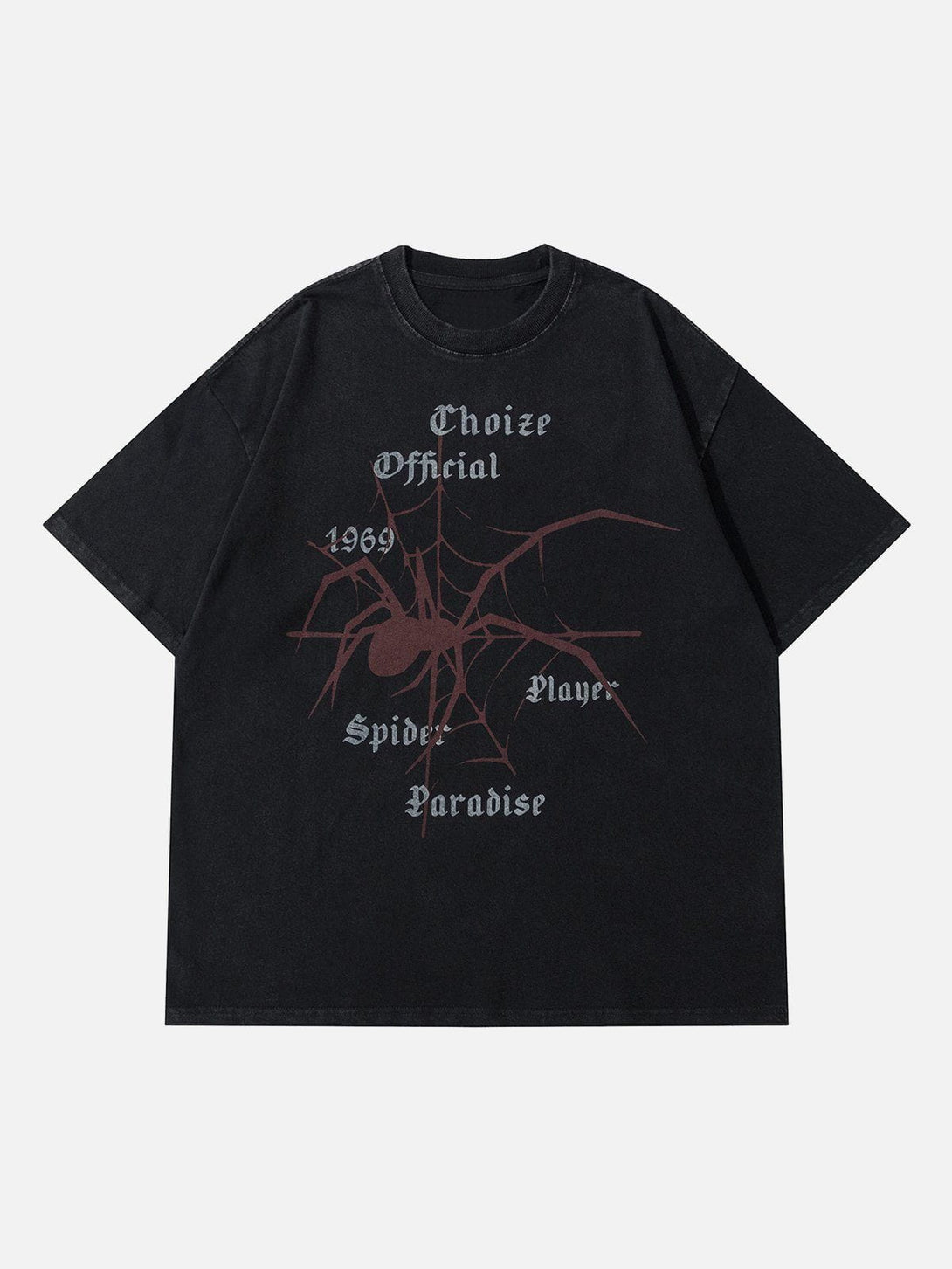 Majesda® - Spider Print Washed Tee- Outfit Ideas - Streetwear Fashion - majesda.com