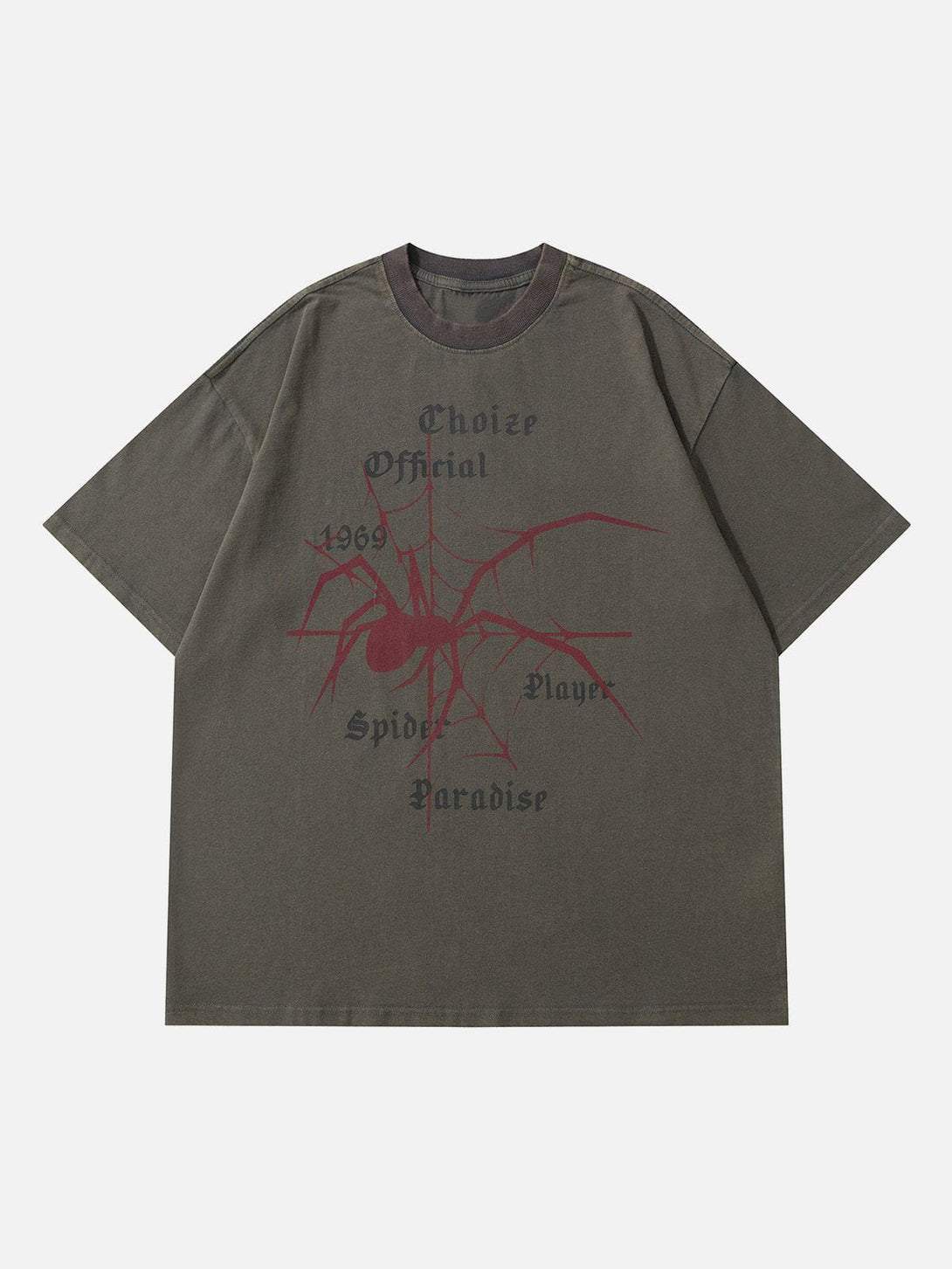 Majesda® - Spider Print Washed Tee- Outfit Ideas - Streetwear Fashion - majesda.com