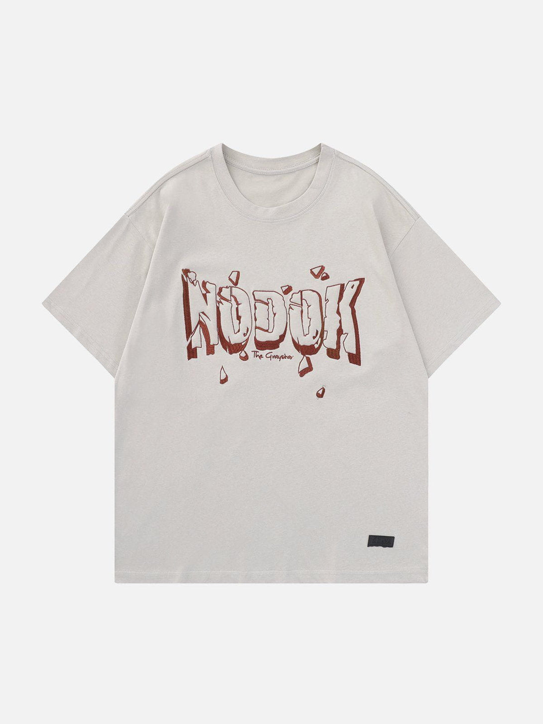 Majesda® - Sponge Embroidered Letter Tee- Outfit Ideas - Streetwear Fashion - majesda.com