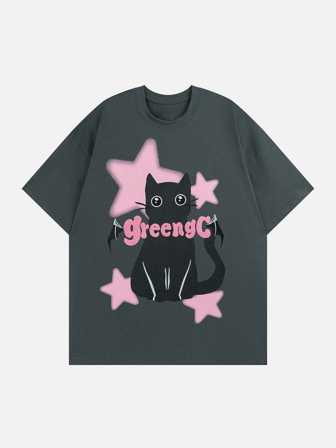 Majesda® - Star Cat Graphic Tee- Outfit Ideas - Streetwear Fashion - majesda.com