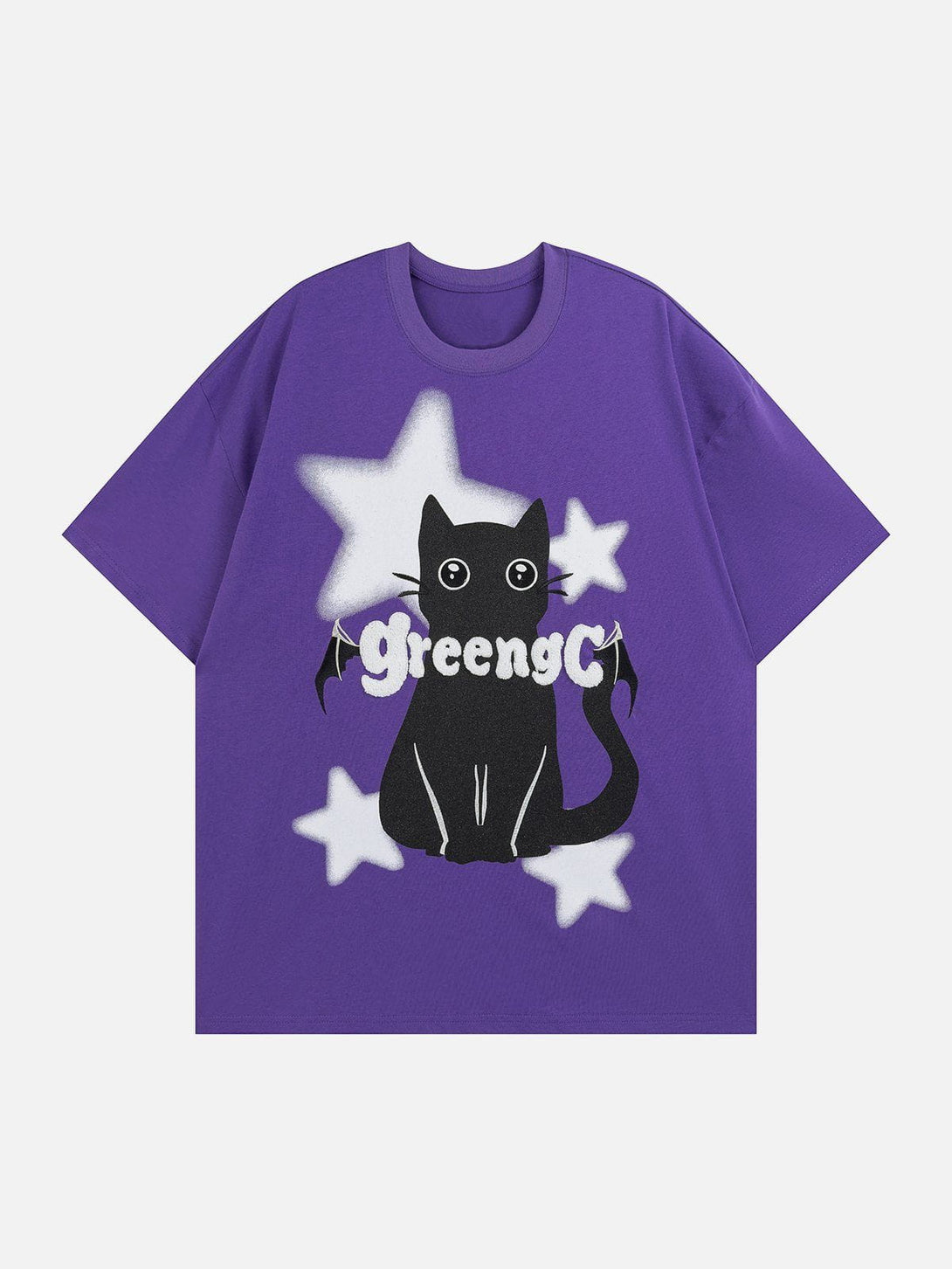 Majesda® - Star Cat Graphic Tee- Outfit Ideas - Streetwear Fashion - majesda.com