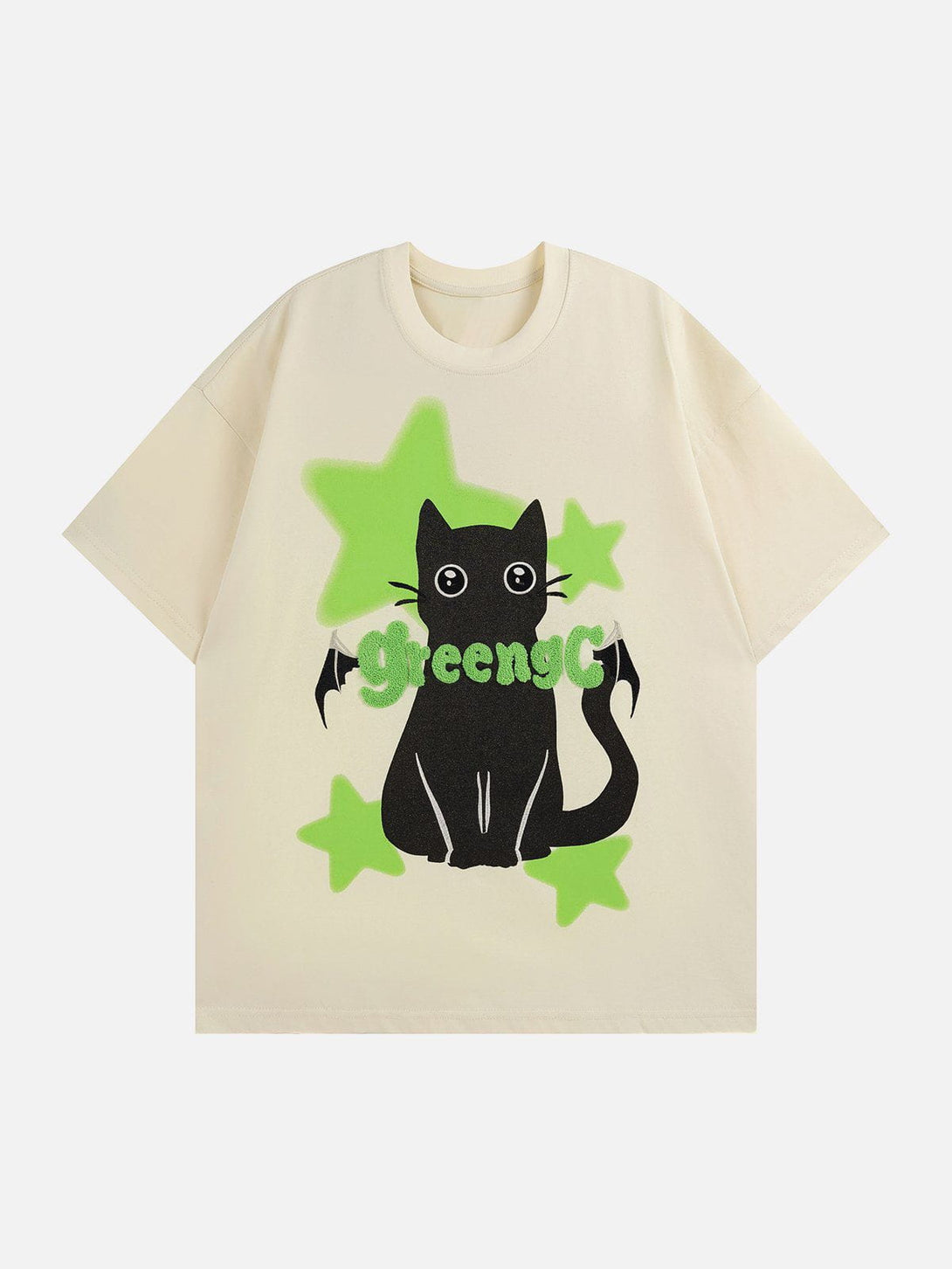 Majesda® - Star Cat Graphic Tee- Outfit Ideas - Streetwear Fashion - majesda.com