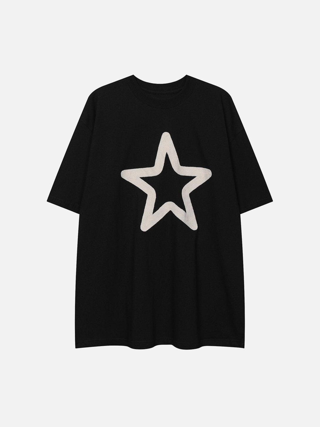 Majesda® - Star Embroidery Cotton Tee- Outfit Ideas - Streetwear Fashion - majesda.com