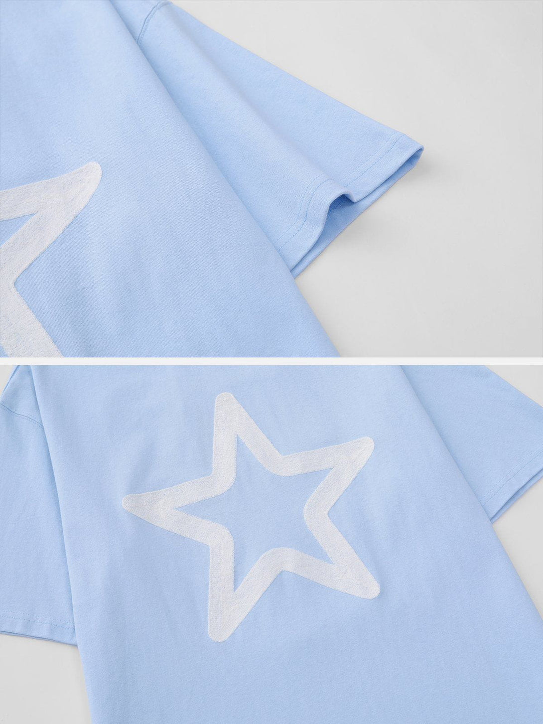 Majesda® - Star Embroidery Cotton Tee- Outfit Ideas - Streetwear Fashion - majesda.com