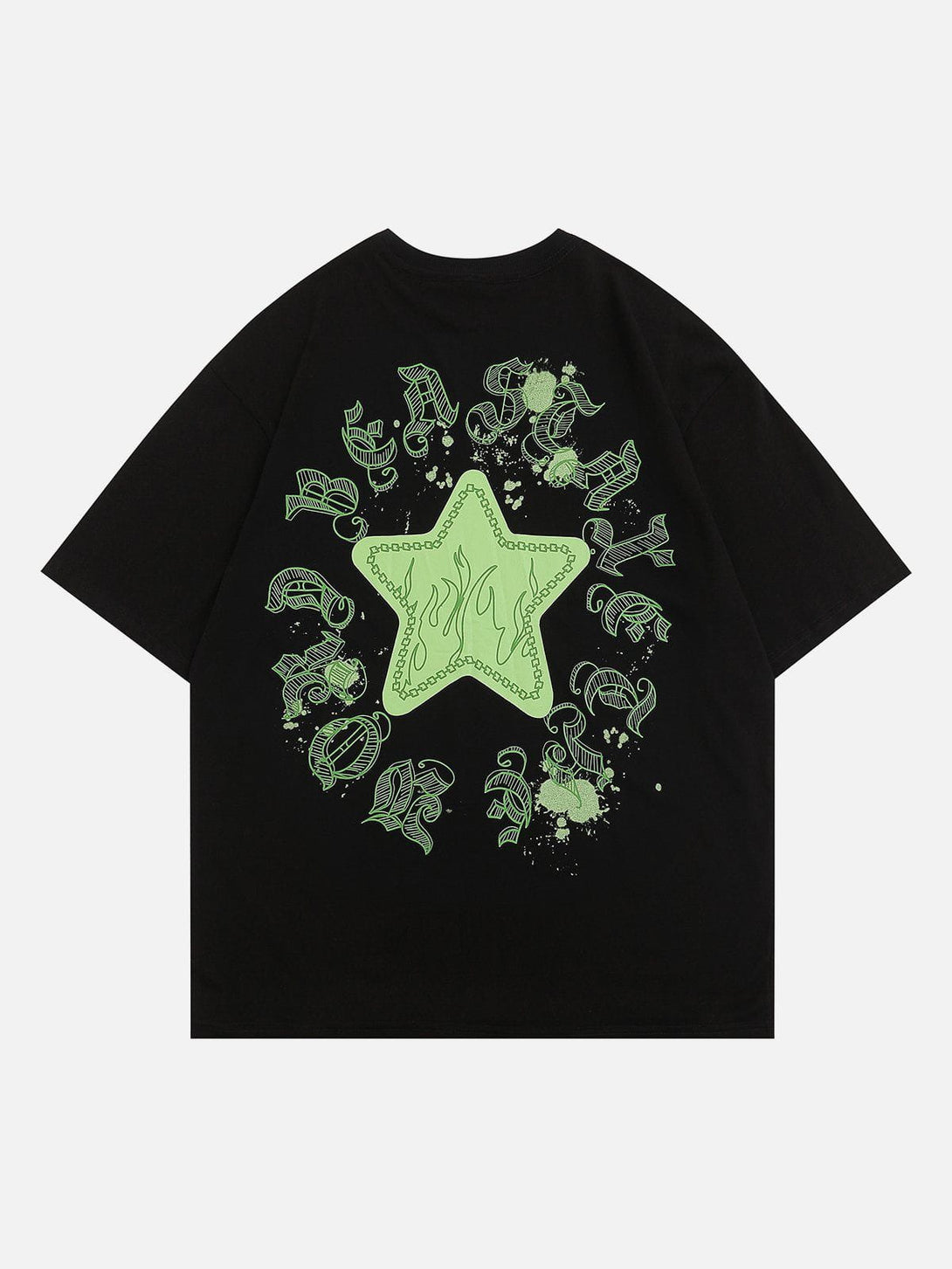 Majesda® - Star Flame Print Tee- Outfit Ideas - Streetwear Fashion - majesda.com