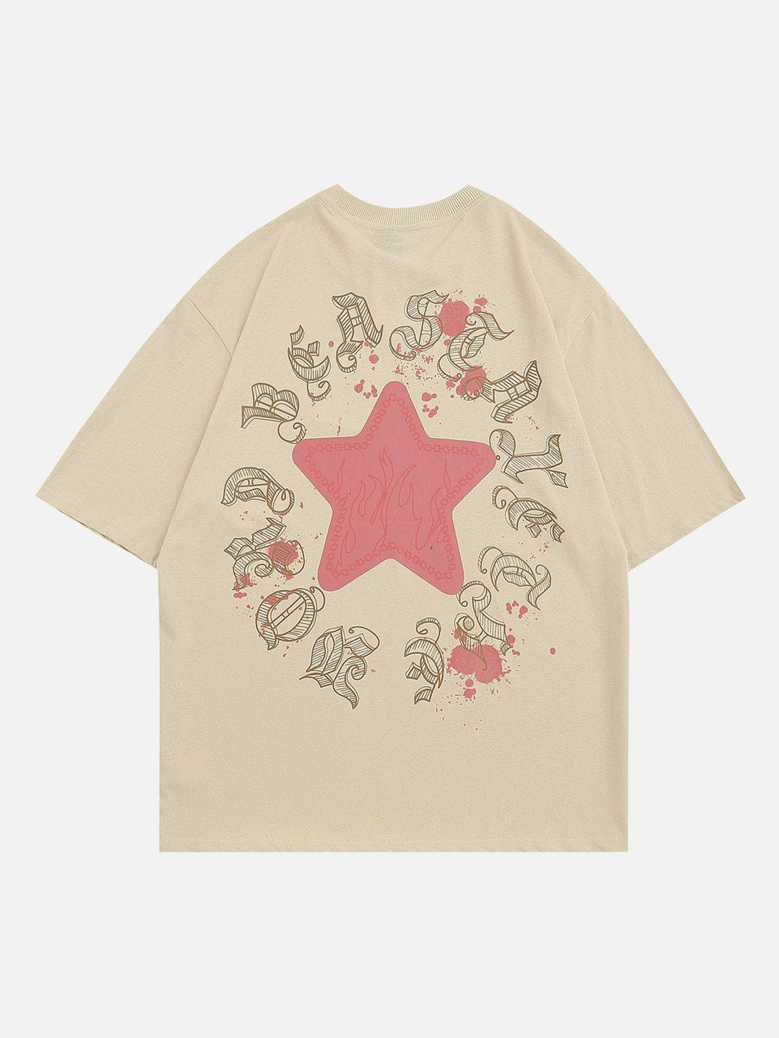 Majesda® - Star Flame Print Tee- Outfit Ideas - Streetwear Fashion - majesda.com