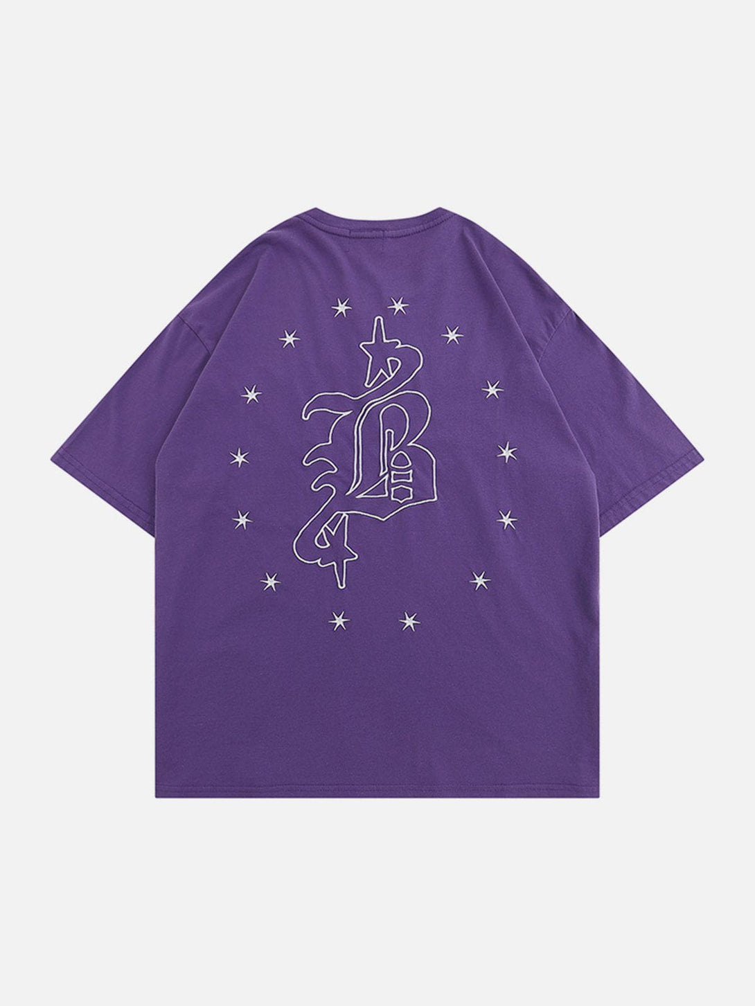 Majesda® - Star Gothic Letter Washed Tee- Outfit Ideas - Streetwear Fashion - majesda.com