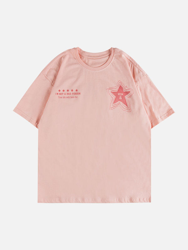 Majesda® - Star Gradient Graffiti Tee- Outfit Ideas - Streetwear Fashion - majesda.com