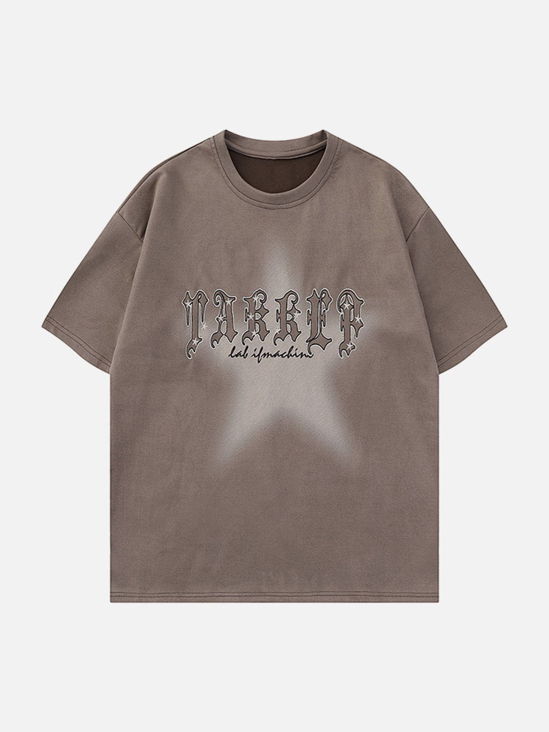 Majesda® - Star Gradient Letter Print Tee- Outfit Ideas - Streetwear Fashion - majesda.com