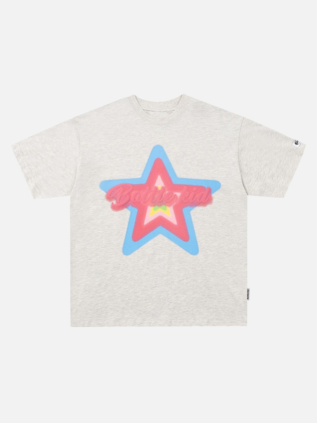 Majesda® - Star Letter Foam Print T-shirt - 1781- Outfit Ideas - Streetwear Fashion - majesda.com