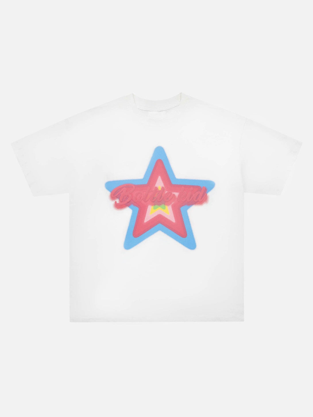 Majesda® - Star Letter Foam Print T-shirt - 1781- Outfit Ideas - Streetwear Fashion - majesda.com