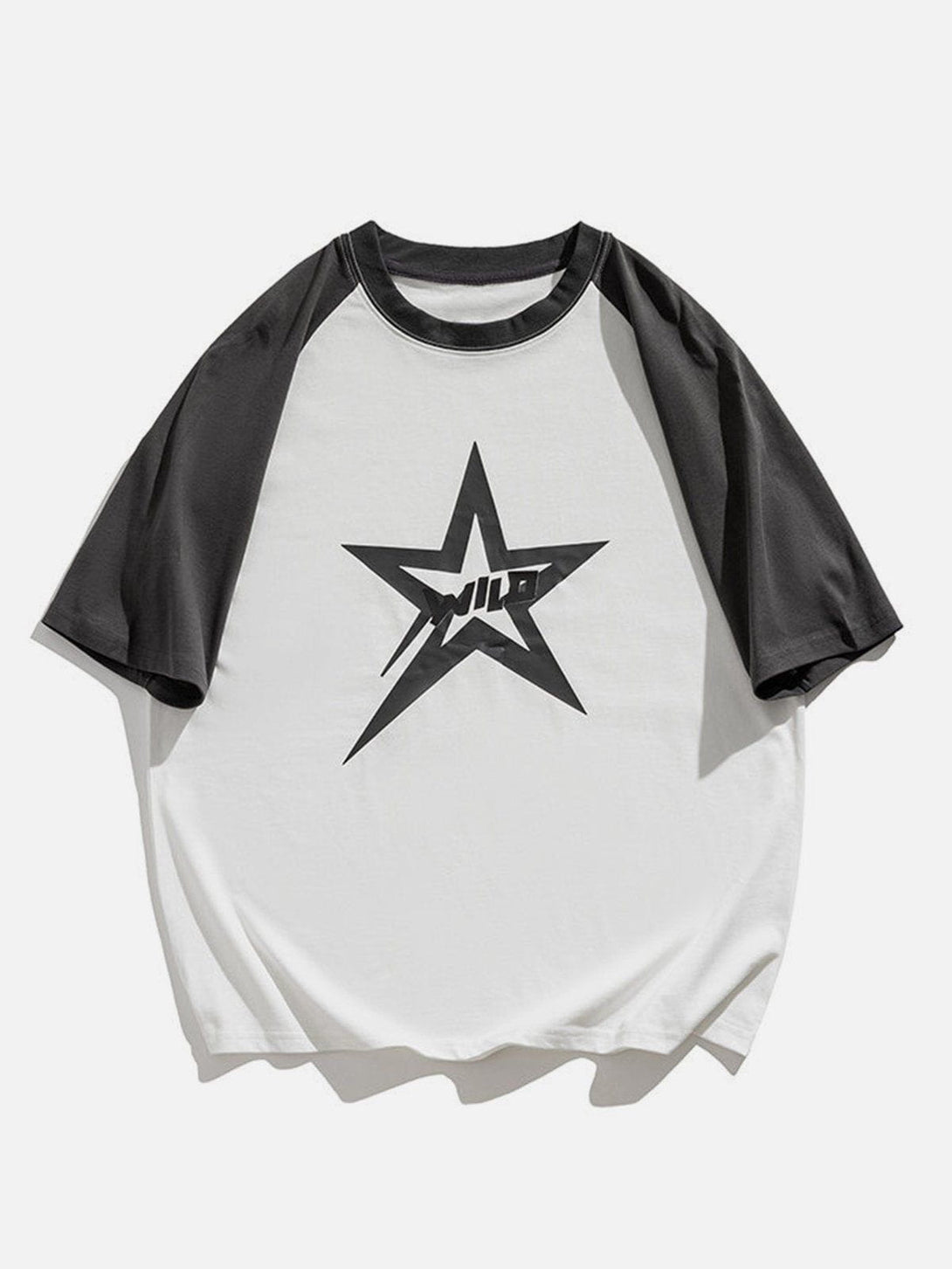 Majesda® - Star Patchwork Sleeve Tee- Outfit Ideas - Streetwear Fashion - majesda.com