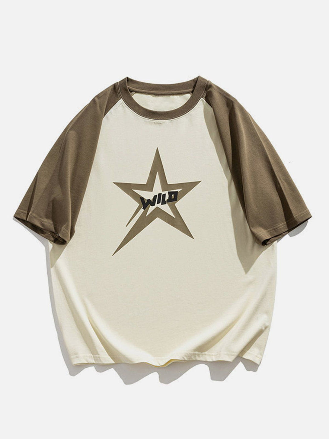 Majesda® - Star Patchwork Sleeve Tee- Outfit Ideas - Streetwear Fashion - majesda.com