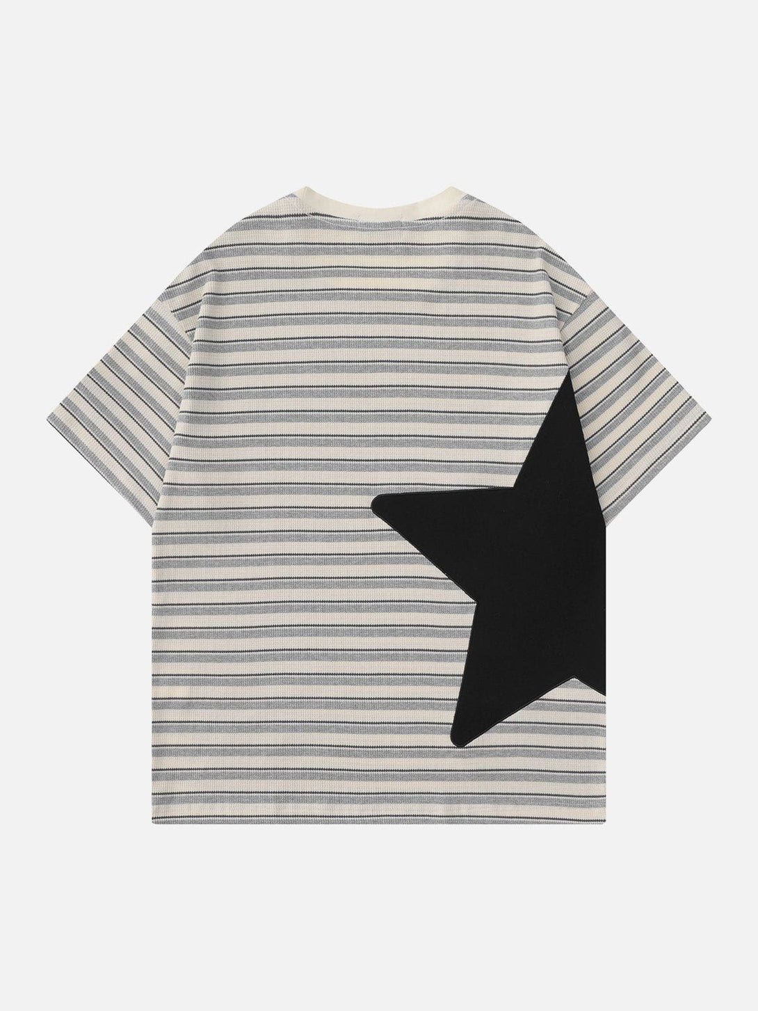 Majesda® - Star Patchwork Stripe Tee- Outfit Ideas - Streetwear Fashion - majesda.com