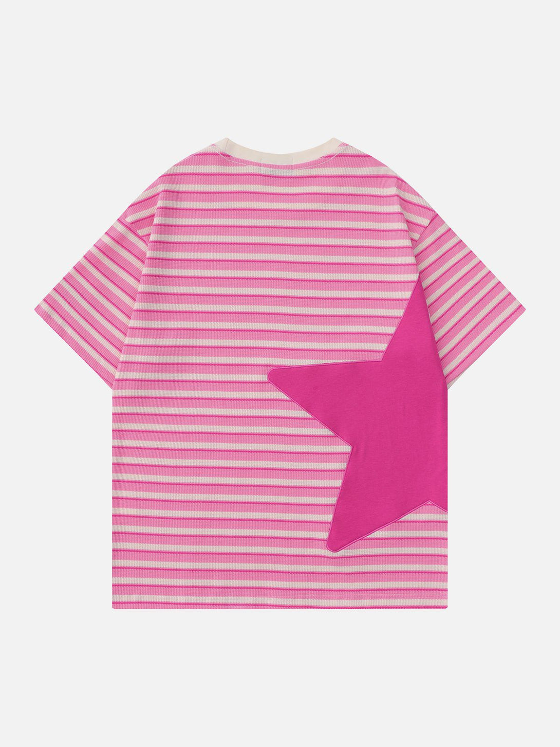 Majesda® - Star Patchwork Stripe Tee- Outfit Ideas - Streetwear Fashion - majesda.com