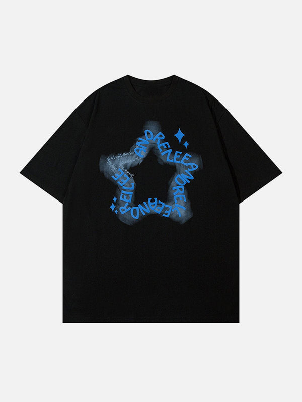 Majesda® - Star Plastisol Printing Tee- Outfit Ideas - Streetwear Fashion - majesda.com