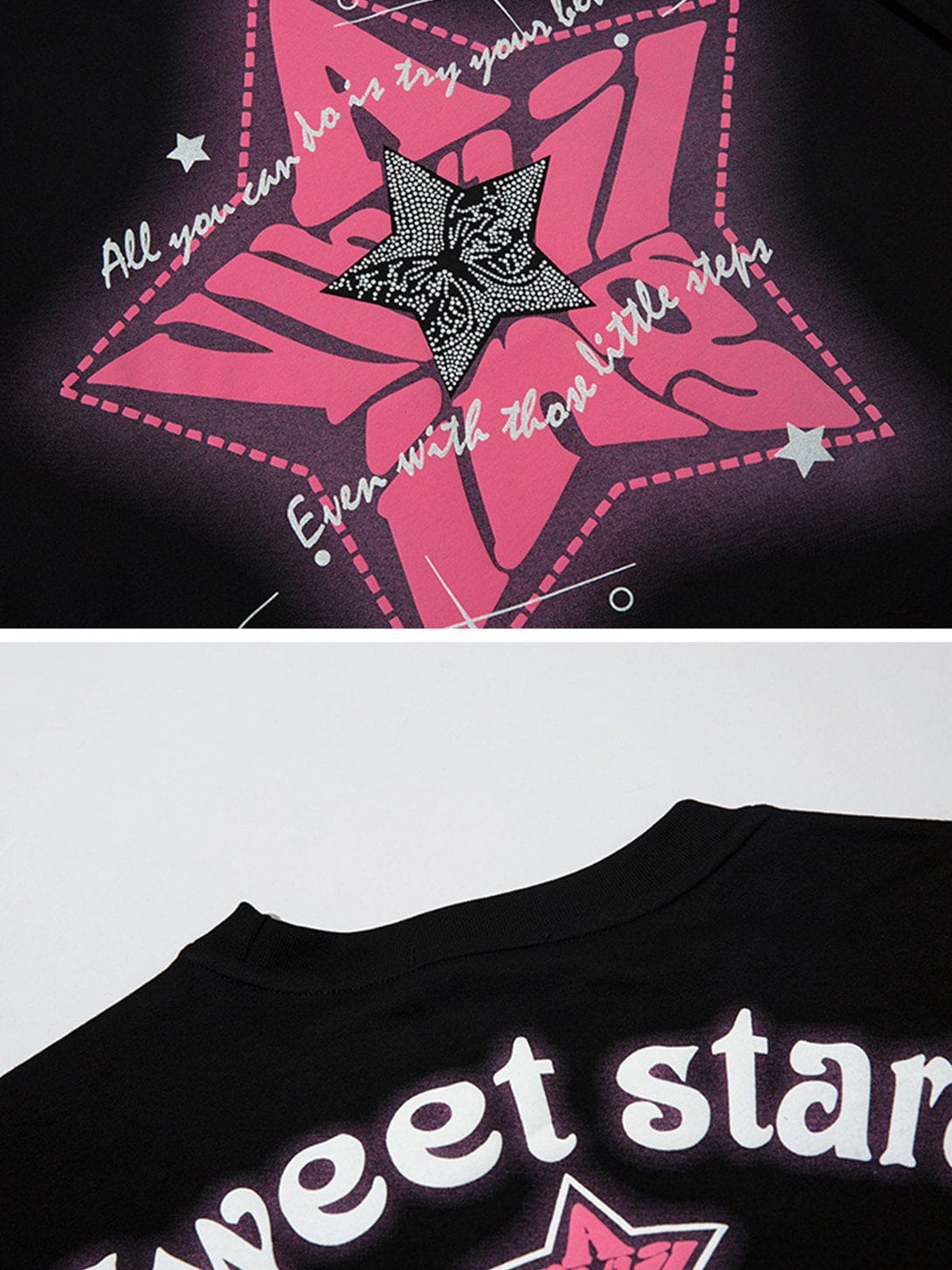 Majesda® - Star Print Butterfly Shadow Tee- Outfit Ideas - Streetwear Fashion - majesda.com