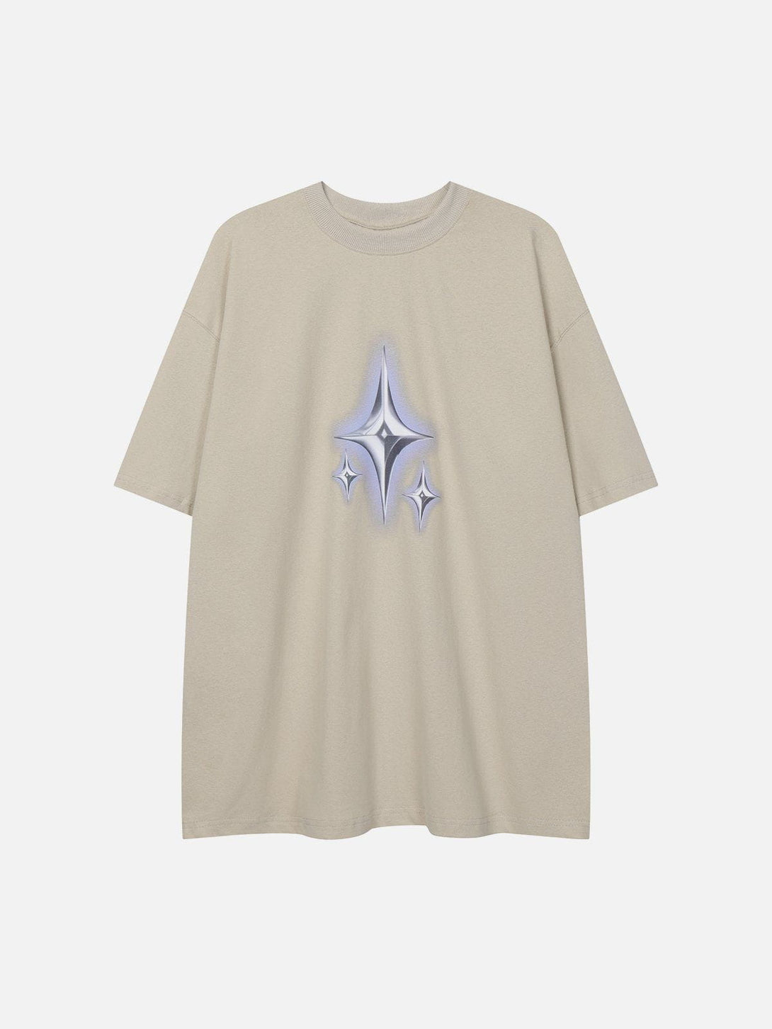 Majesda® - Star Print Cotton Tee- Outfit Ideas - Streetwear Fashion - majesda.com