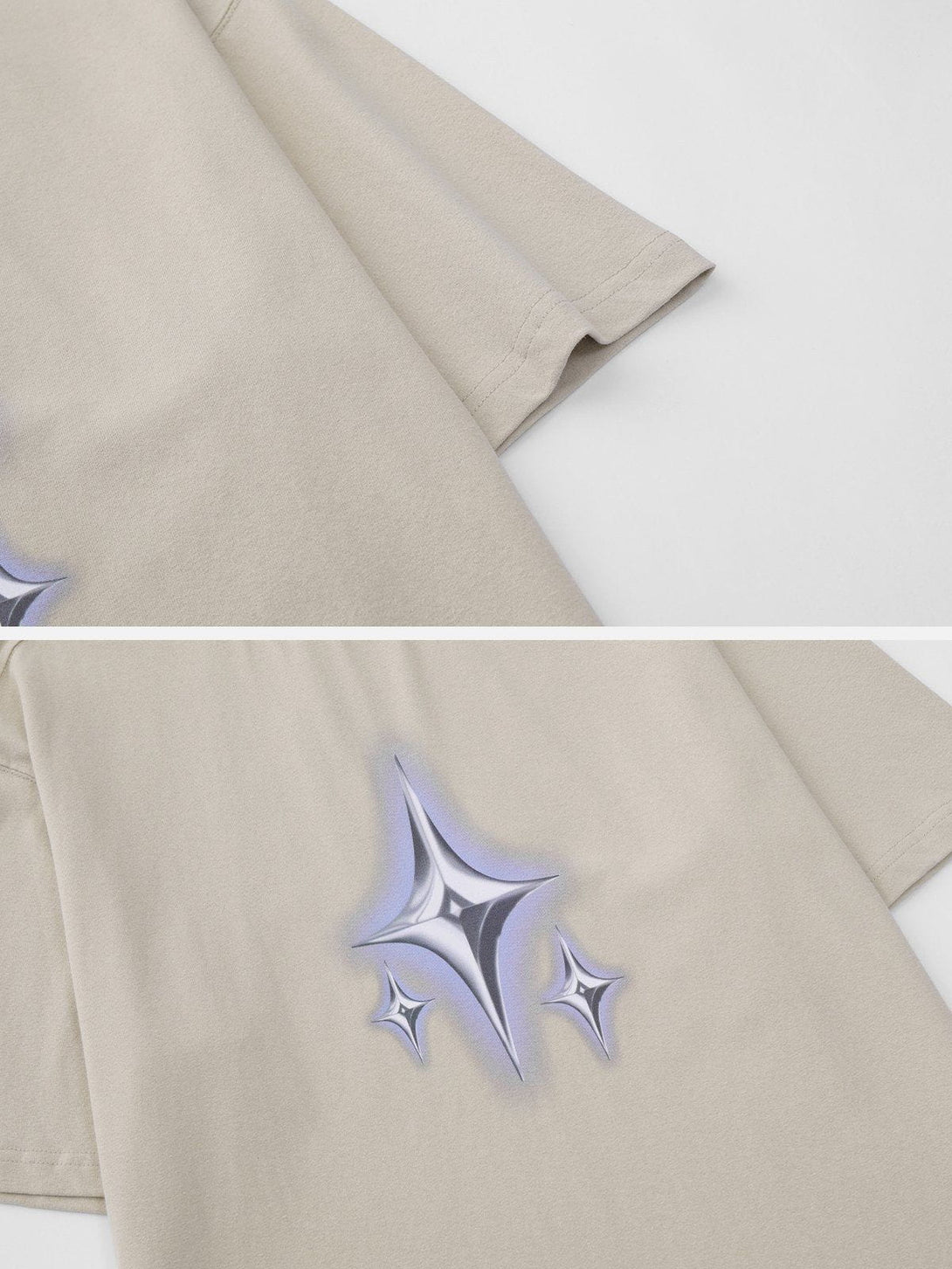 Majesda® - Star Print Cotton Tee- Outfit Ideas - Streetwear Fashion - majesda.com