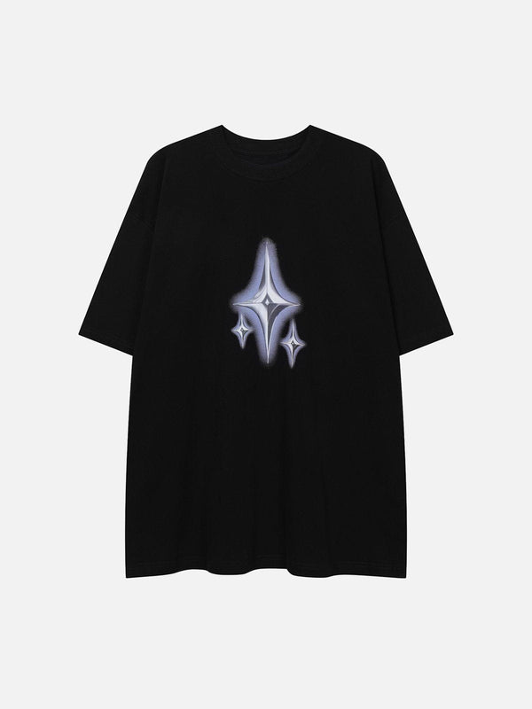 Majesda® - Star Print Cotton Tee- Outfit Ideas - Streetwear Fashion - majesda.com