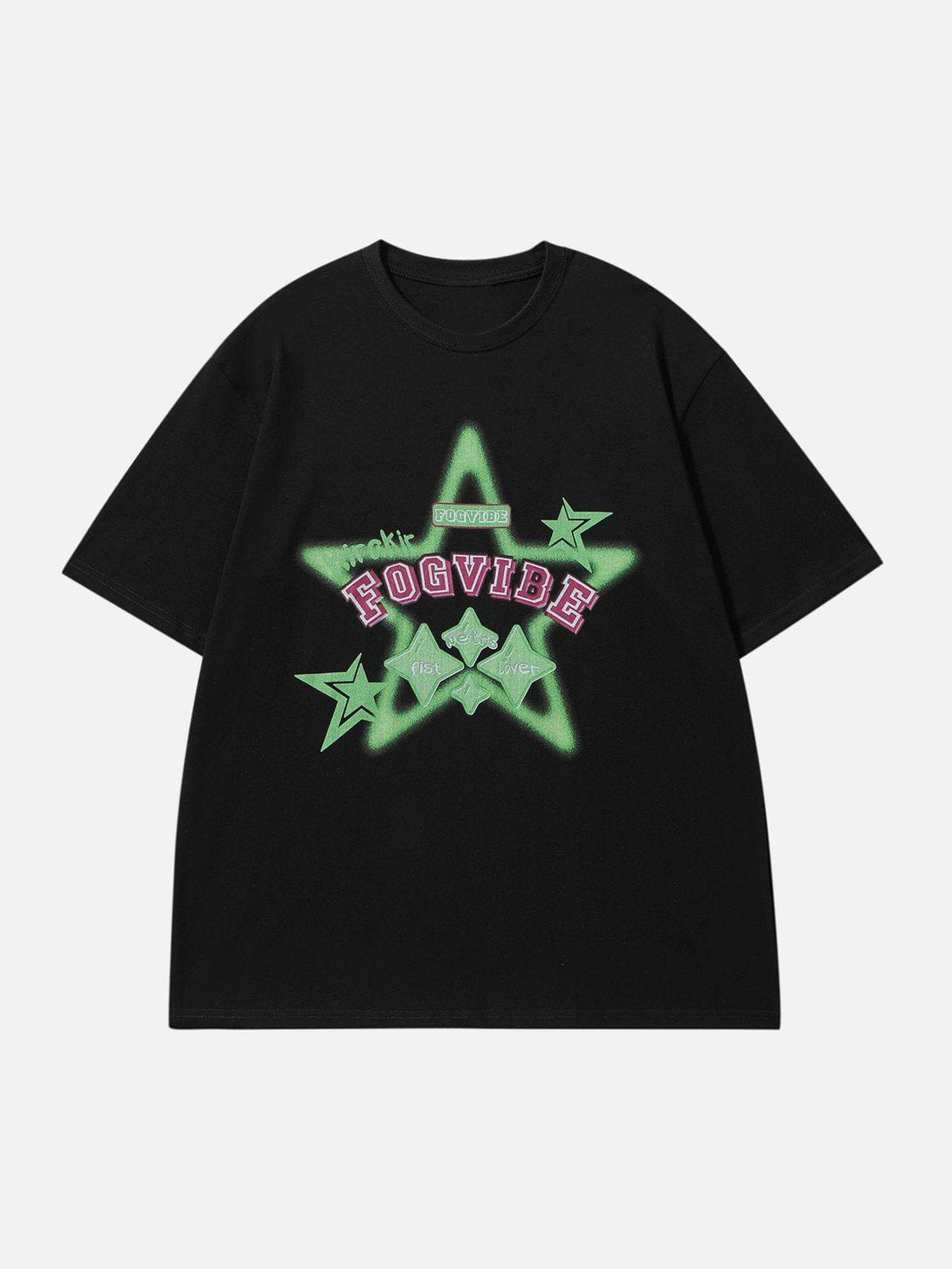 Majesda® - Star Print Ink Jet Tee- Outfit Ideas - Streetwear Fashion - majesda.com