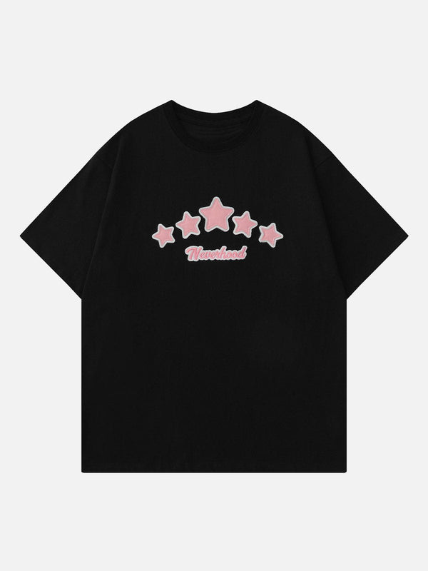 Majesda® - Star Print Tee- Outfit Ideas - Streetwear Fashion - majesda.com