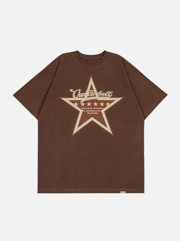 Majesda® - Star Print Tee- Outfit Ideas - Streetwear Fashion - majesda.com