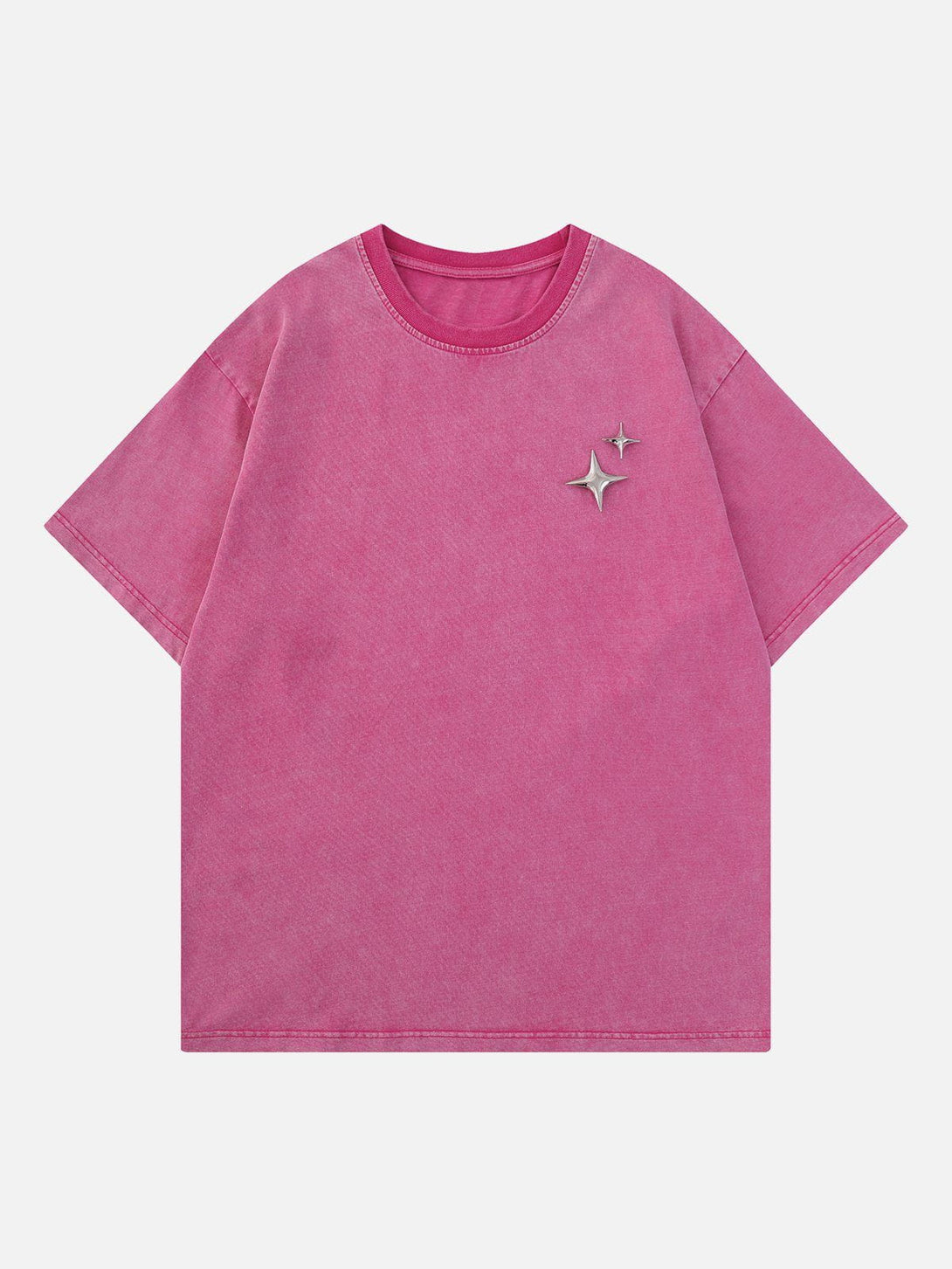 Majesda® - Star Print Washed Tee- Outfit Ideas - Streetwear Fashion - majesda.com