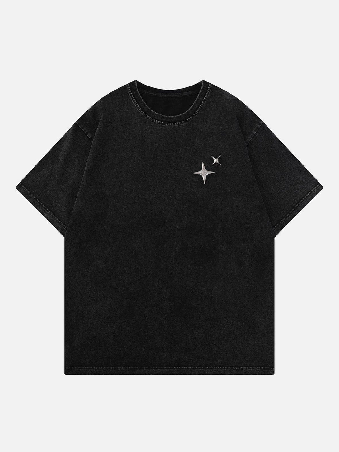 Majesda® - Star Print Washed Tee- Outfit Ideas - Streetwear Fashion - majesda.com