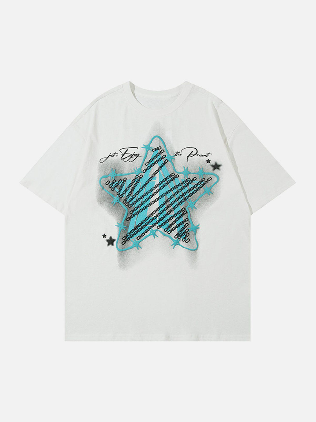 Majesda® - Star Shadow Chain Printing Tee- Outfit Ideas - Streetwear Fashion - majesda.com