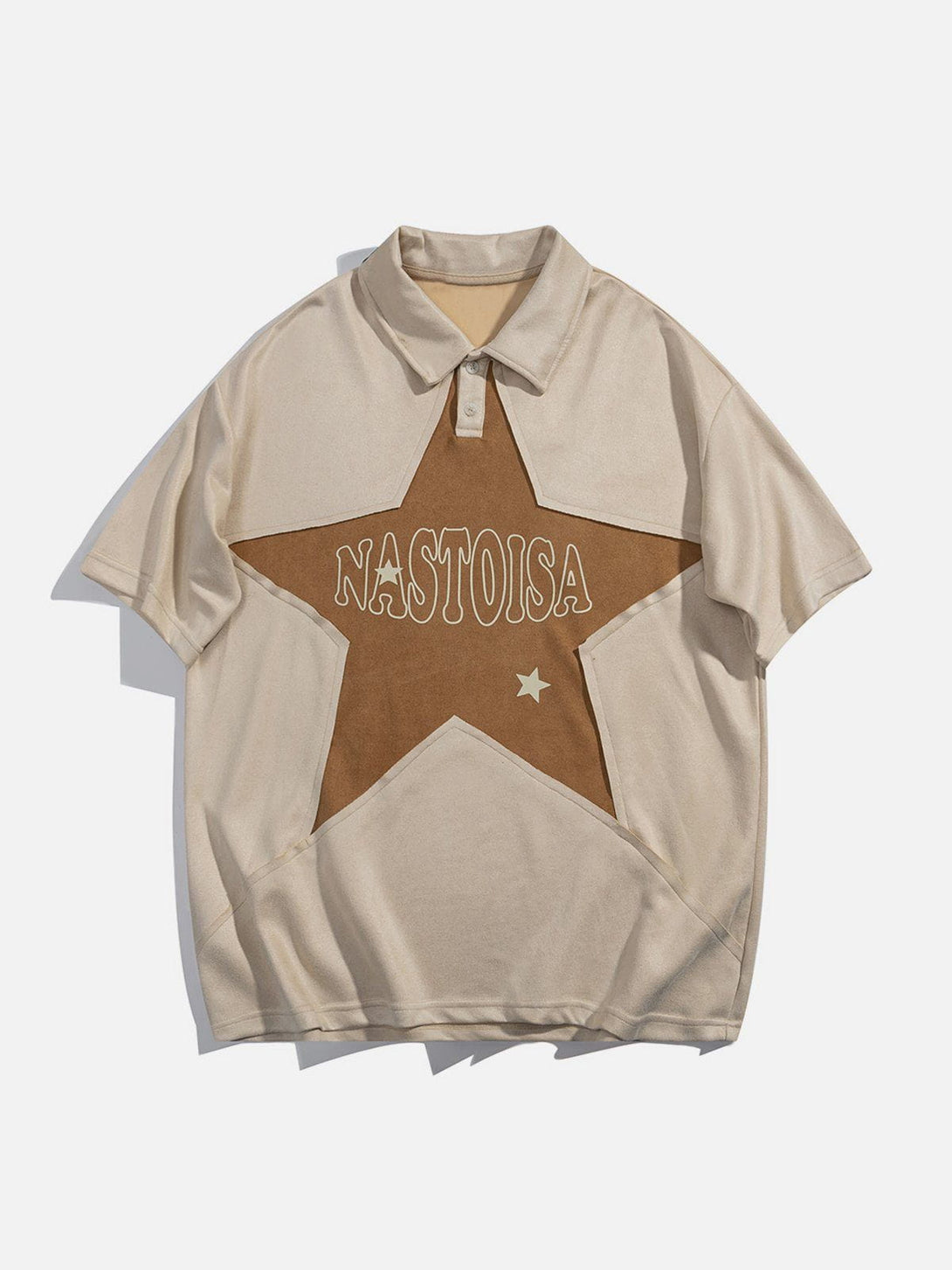 Majesda® - Star Suede Polo Tee- Outfit Ideas - Streetwear Fashion - majesda.com