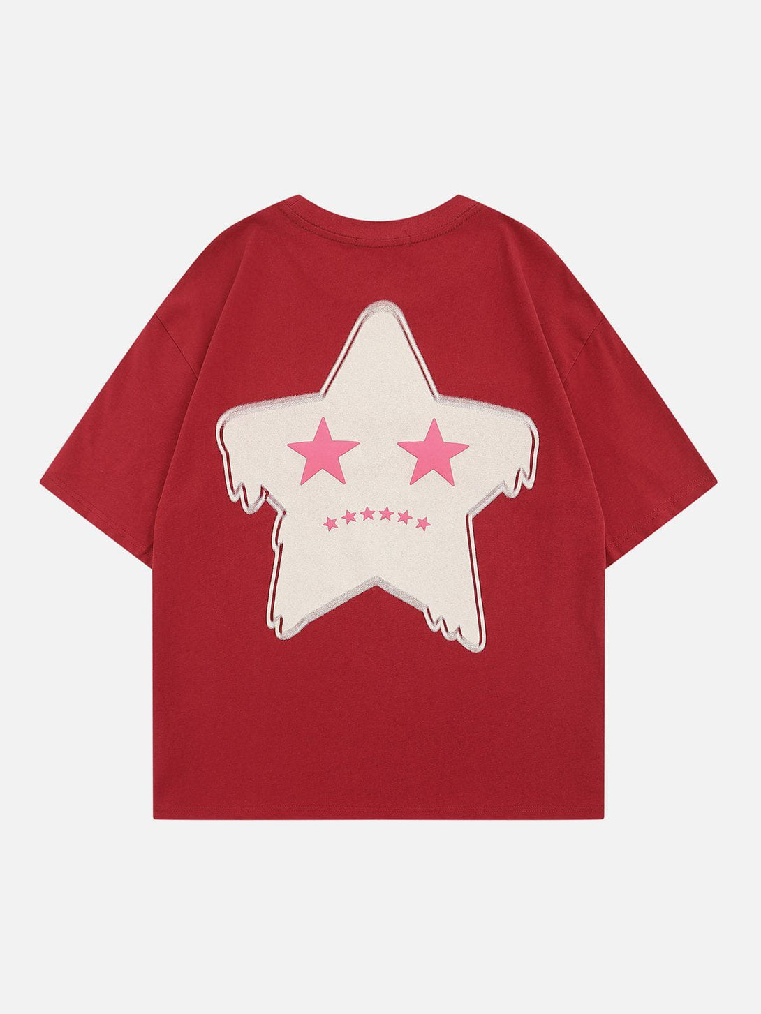 Majesda® - Stars Flocked Graphic Tee- Outfit Ideas - Streetwear Fashion - majesda.com