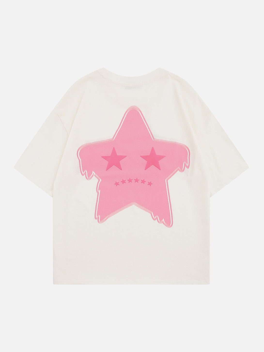 Majesda® - Stars Flocked Graphic Tee- Outfit Ideas - Streetwear Fashion - majesda.com