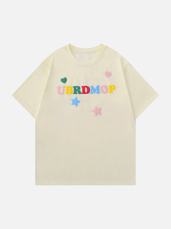 Majesda® - Stars Rainbow Print Tee- Outfit Ideas - Streetwear Fashion - majesda.com