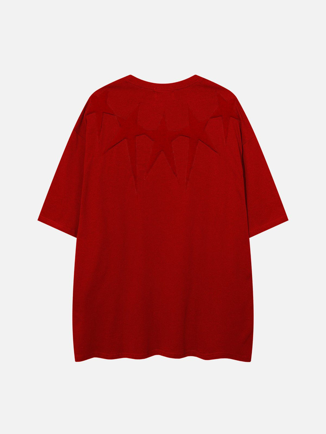 Majesda® - Stick Sponge Embroidered Stars Print Tee- Outfit Ideas - Streetwear Fashion - majesda.com