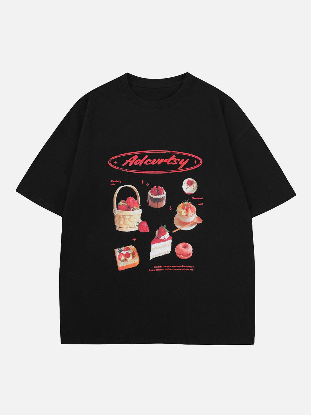 Majesda® - Strawberry Cake Print Tee- Outfit Ideas - Streetwear Fashion - majesda.com