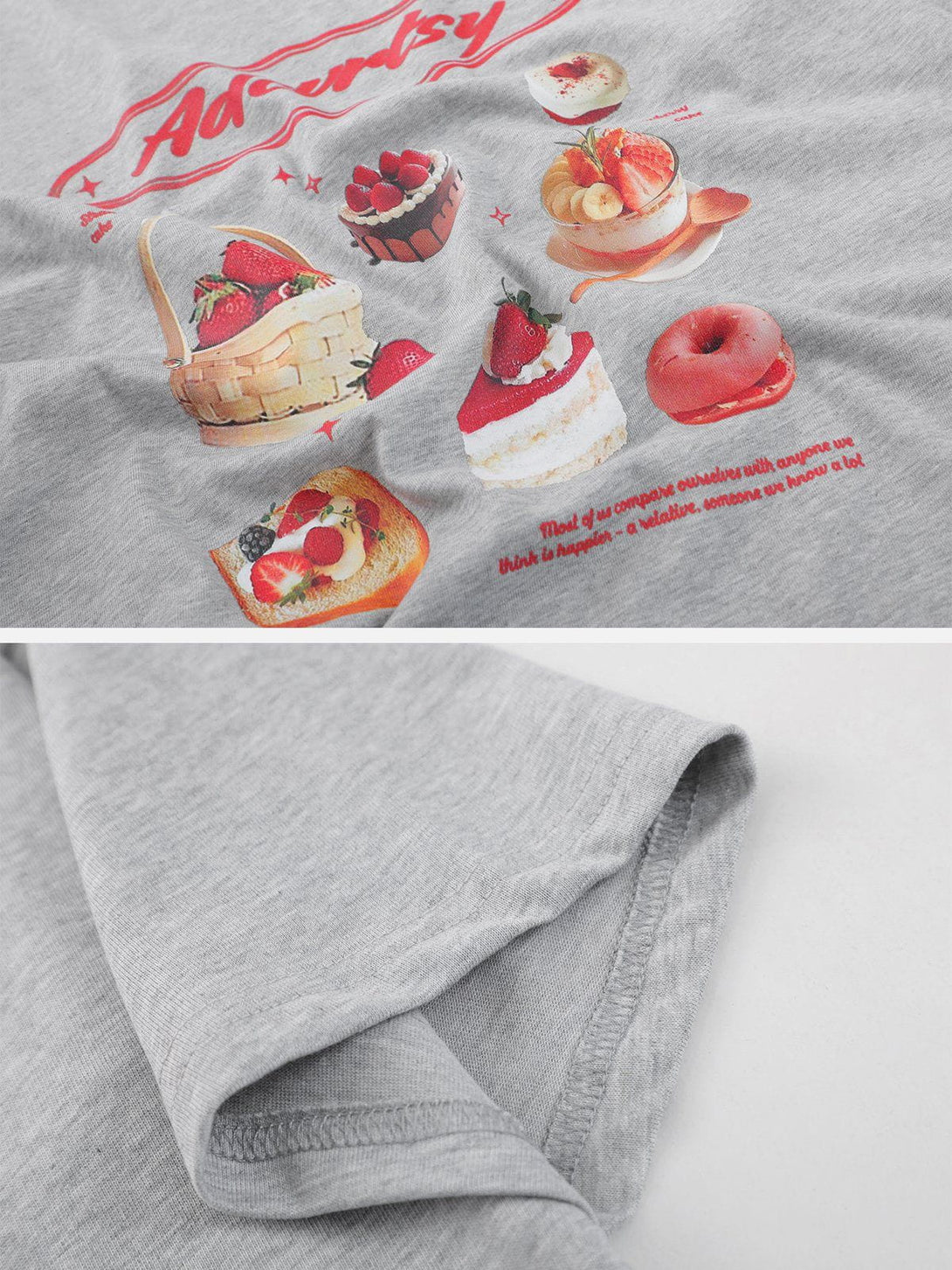 Majesda® - Strawberry Cake Print Tee- Outfit Ideas - Streetwear Fashion - majesda.com