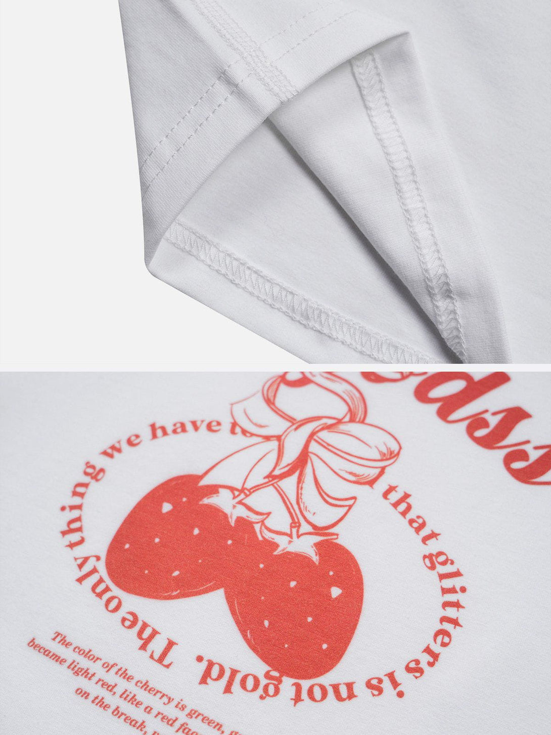 Majesda® - Strawberry Print Tee- Outfit Ideas - Streetwear Fashion - majesda.com