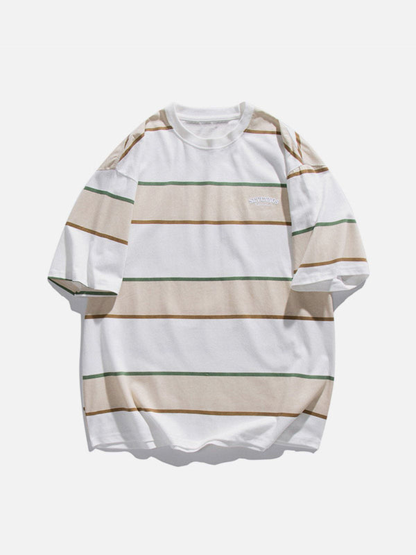 Majesda® - Stripe Cotton Tee- Outfit Ideas - Streetwear Fashion - majesda.com