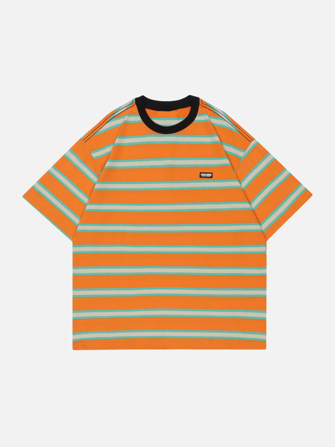 Majesda® - Striped Clashing Colours Tee- Outfit Ideas - Streetwear Fashion - majesda.com