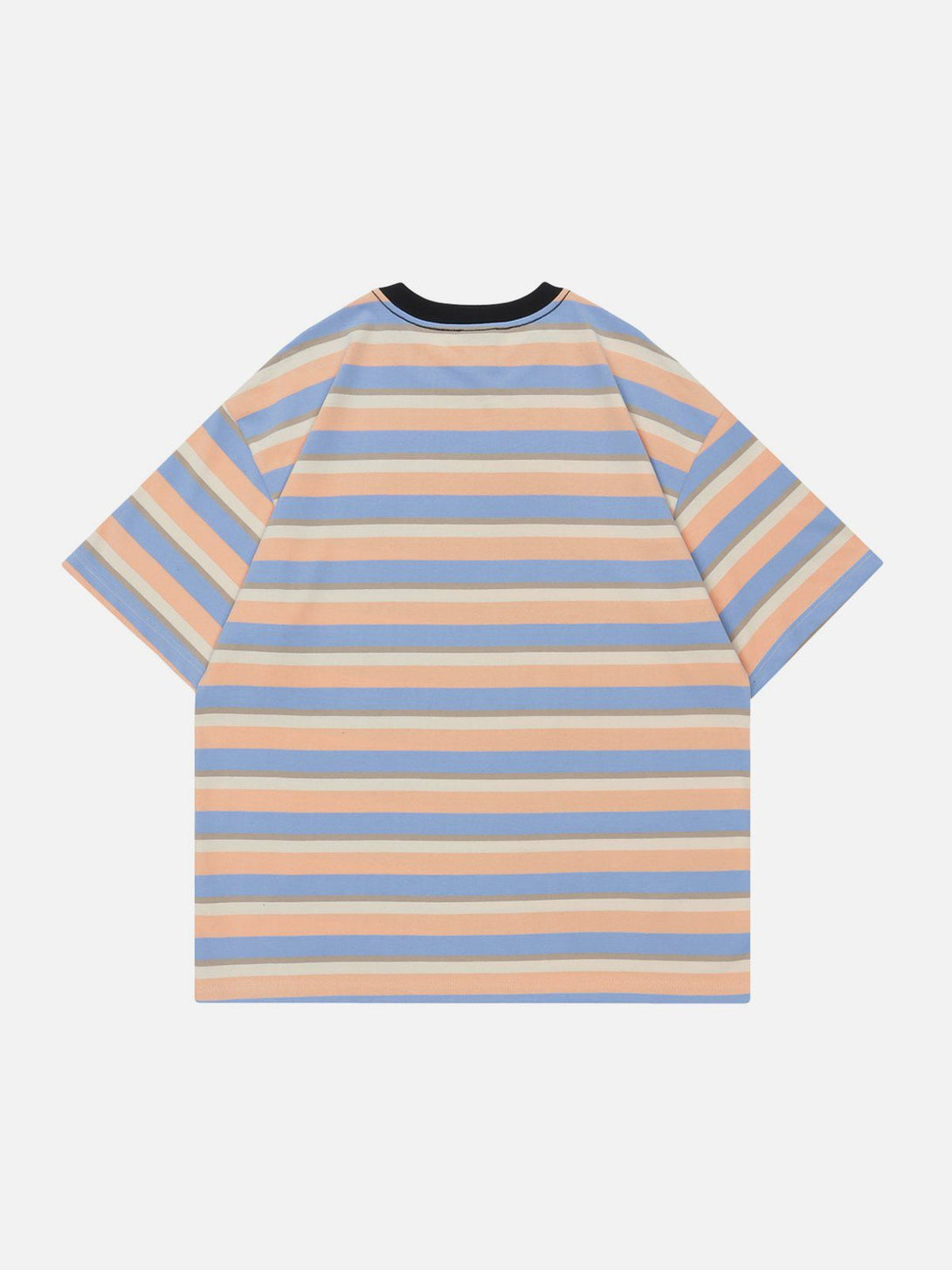 Majesda® - Striped Contrast Tee- Outfit Ideas - Streetwear Fashion - majesda.com