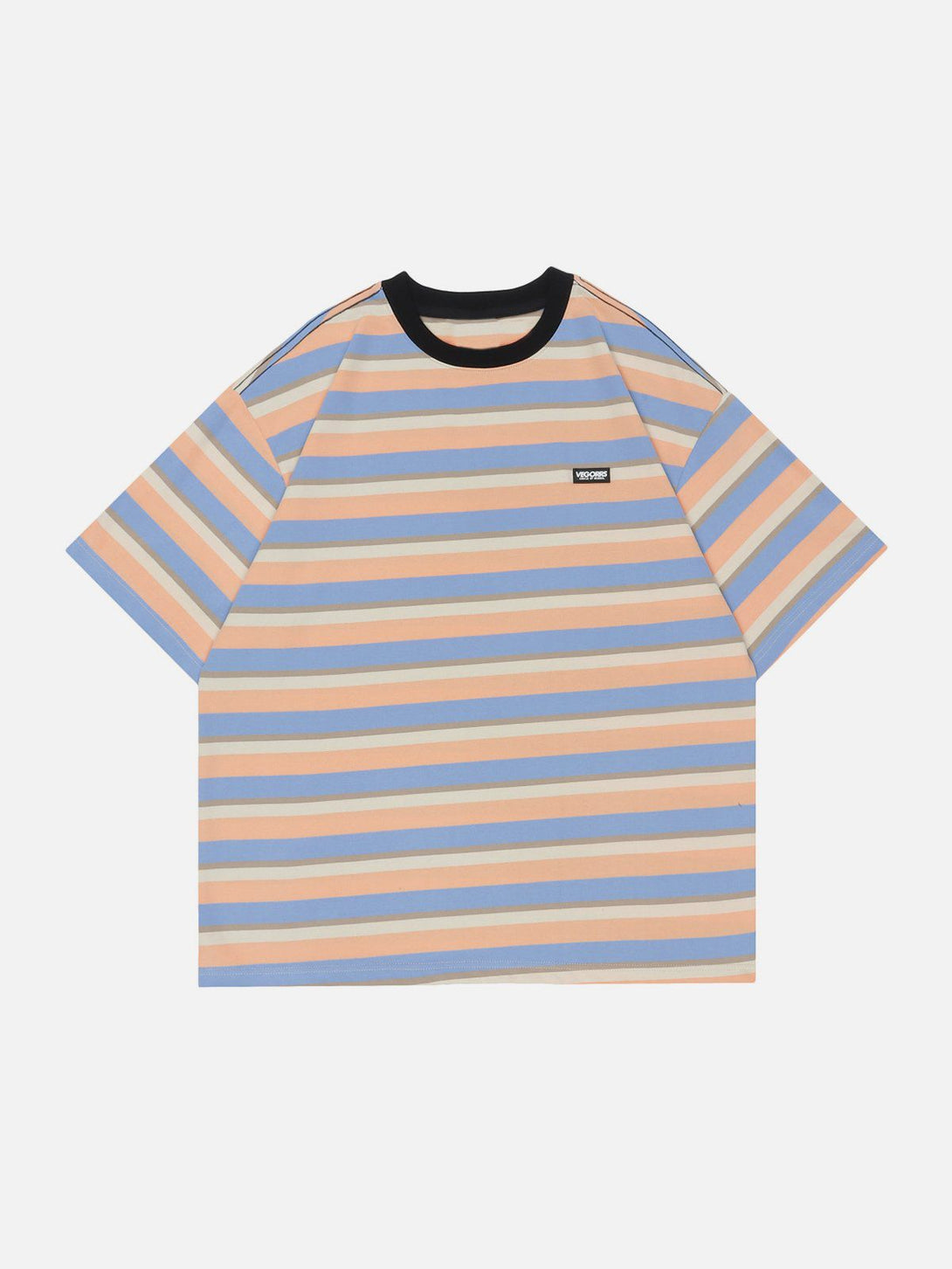 Majesda® - Striped Contrast Tee- Outfit Ideas - Streetwear Fashion - majesda.com