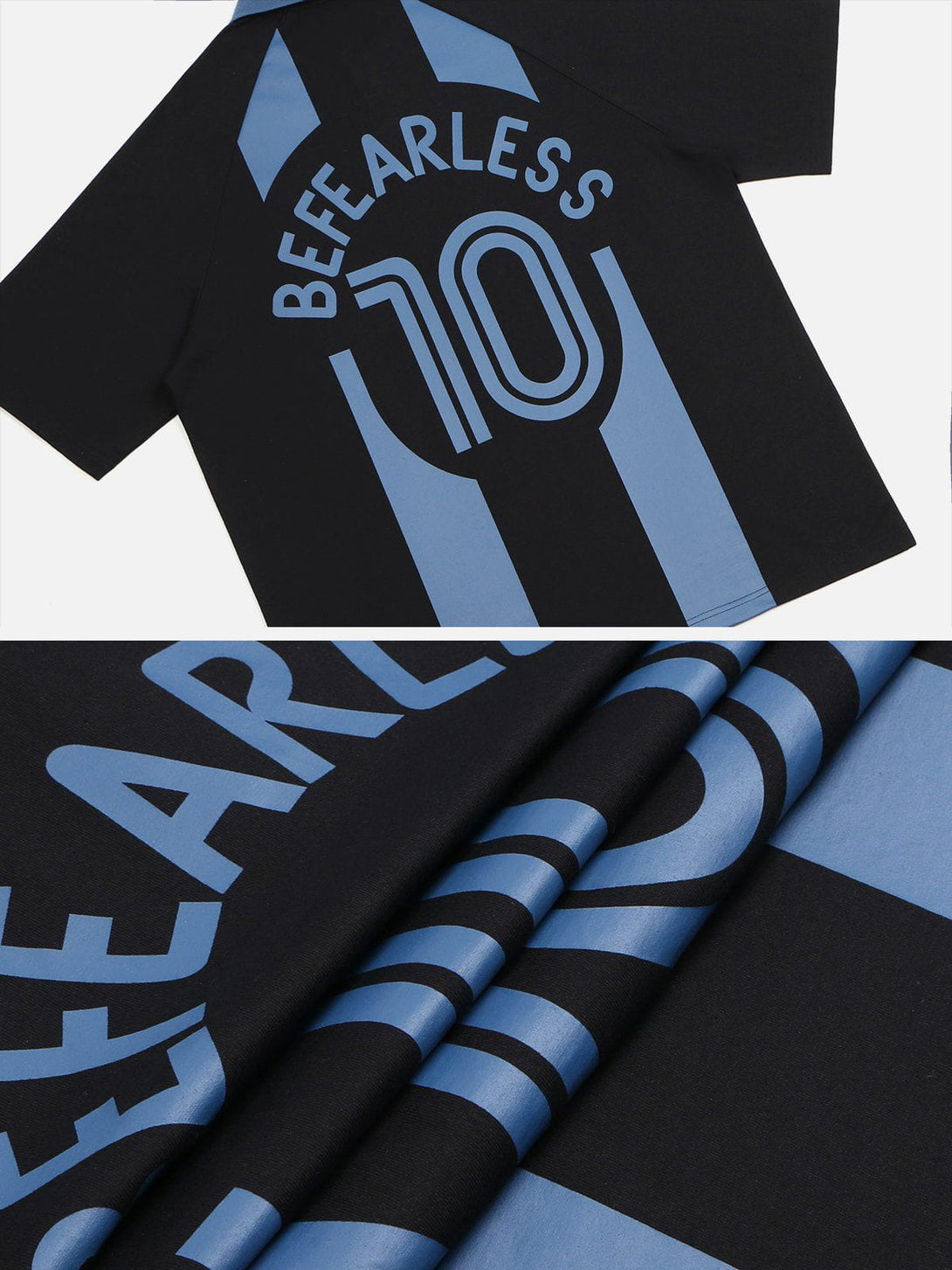 Majesda® - Striped Number 10 Football Tee- Outfit Ideas - Streetwear Fashion - majesda.com