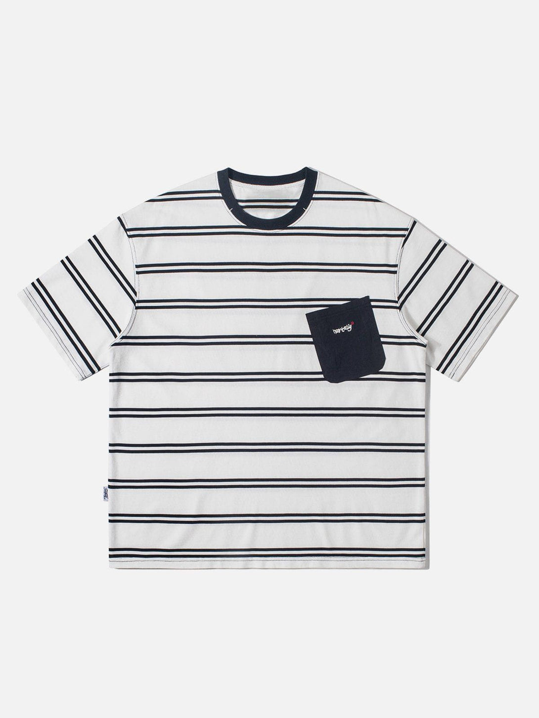 Majesda® - Striped Patch Pocket Tee- Outfit Ideas - Streetwear Fashion - majesda.com