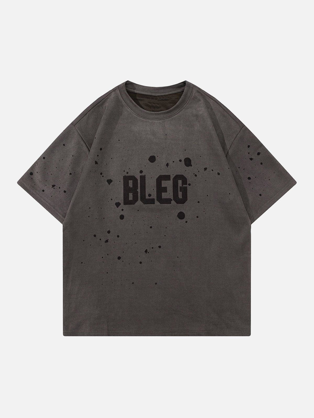 Majesda® - Suede Letter Print Tee- Outfit Ideas - Streetwear Fashion - majesda.com