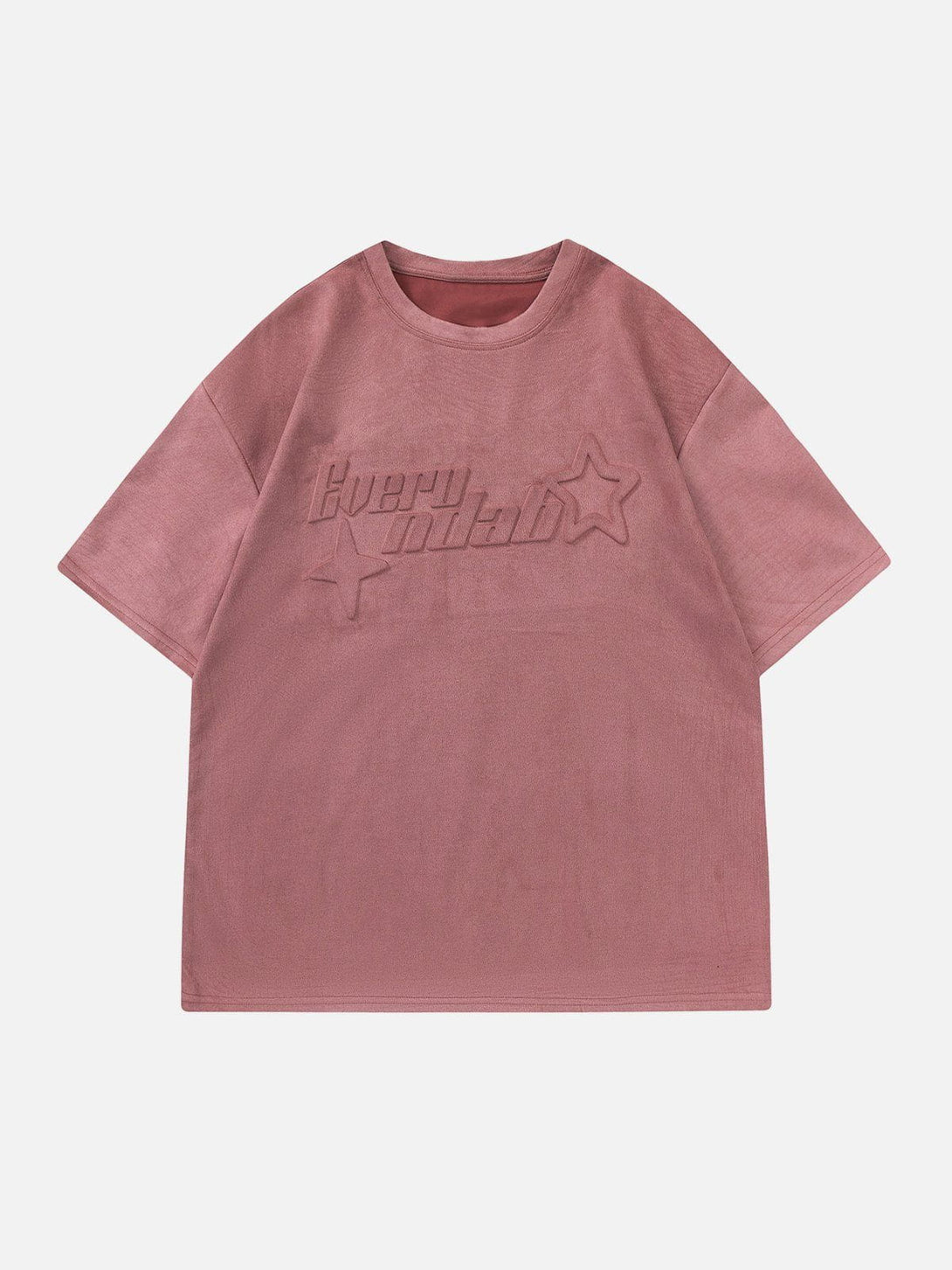 Majesda® - Suede Star Embossed Tee- Outfit Ideas - Streetwear Fashion - majesda.com