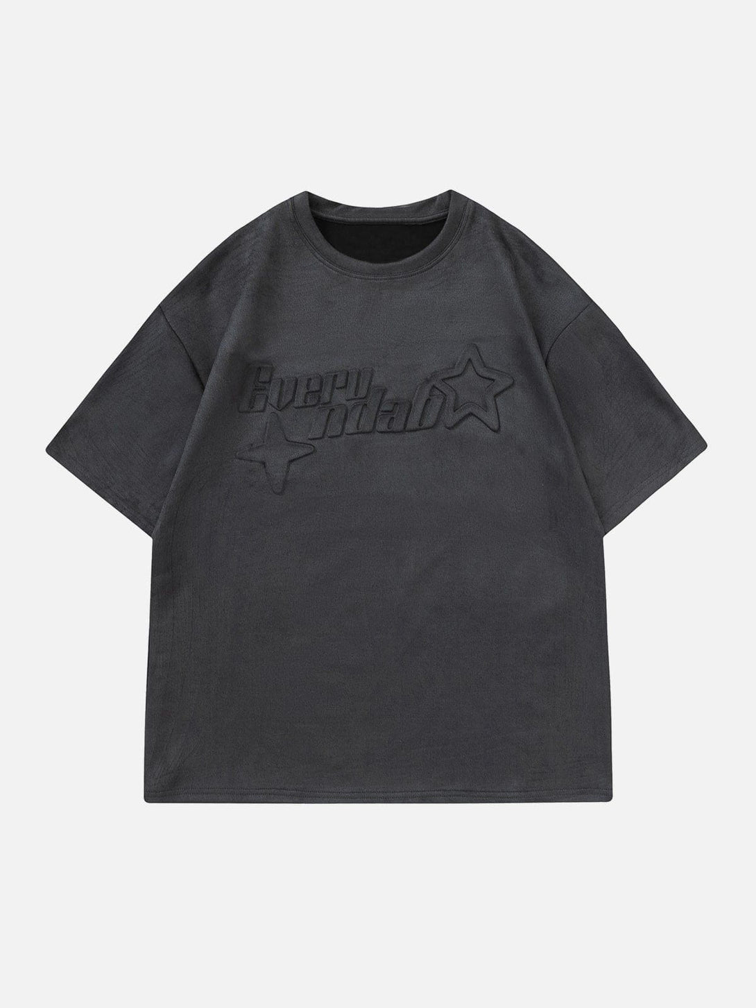 Majesda® - Suede Star Embossed Tee- Outfit Ideas - Streetwear Fashion - majesda.com